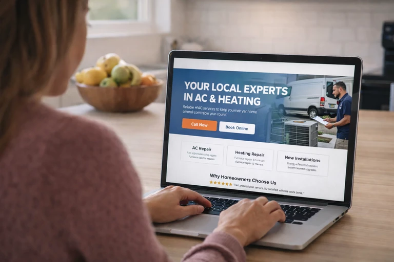 HVAC contractor website design example